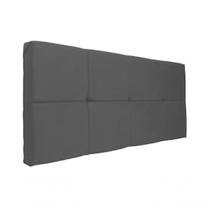 Painel Cabeceira Estofado Decorativo Para Cama Casal 1,40Cm Cinza Smf Decor