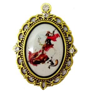 Entremeio de Terço De São Jorge dourado com strass