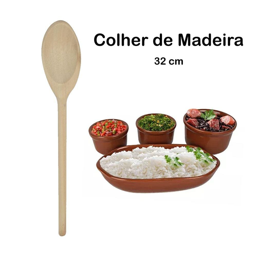 Colher de Madeira Oval 32cm - utensílios cozinha - PANAMI