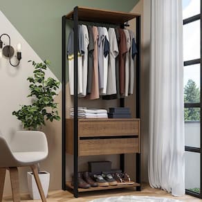 Closet Aberto Guarda-roupa 2 Gavetas 70cm Madesa