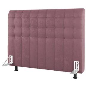 Cabeceira Cama Box Casal King Size Dahlia 195Cm Com Frame Veludo Rosê - Desk Design