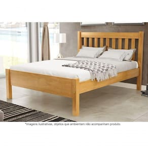 Cama Casal Em Madeira Maciça 1,40 Rapido Alice Mel