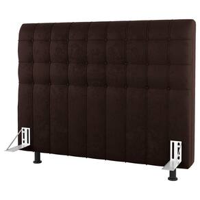 Cabeceira Cama Box Casal Queen Size Dahlia 160Cm Com Frame Sintético Marrom - Desk Design