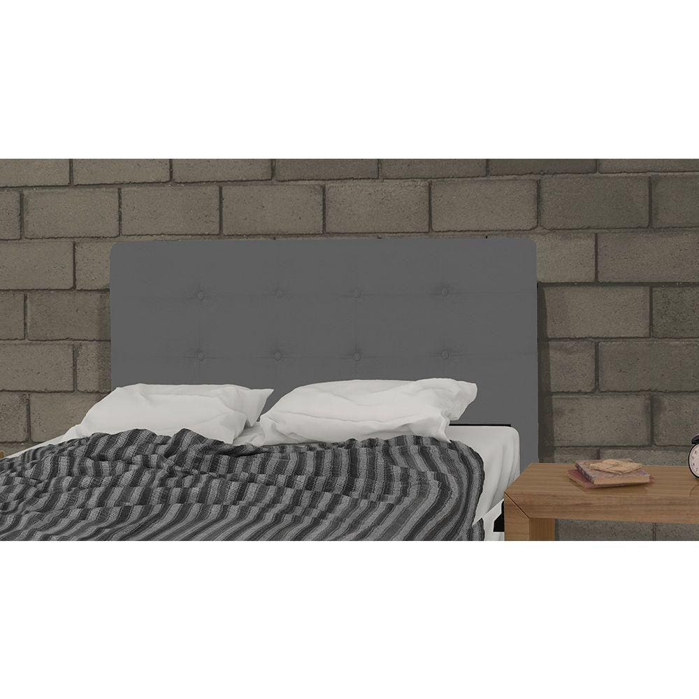 Cabeceira Estofada Para Cama Box Casal 160cm suede Cinza