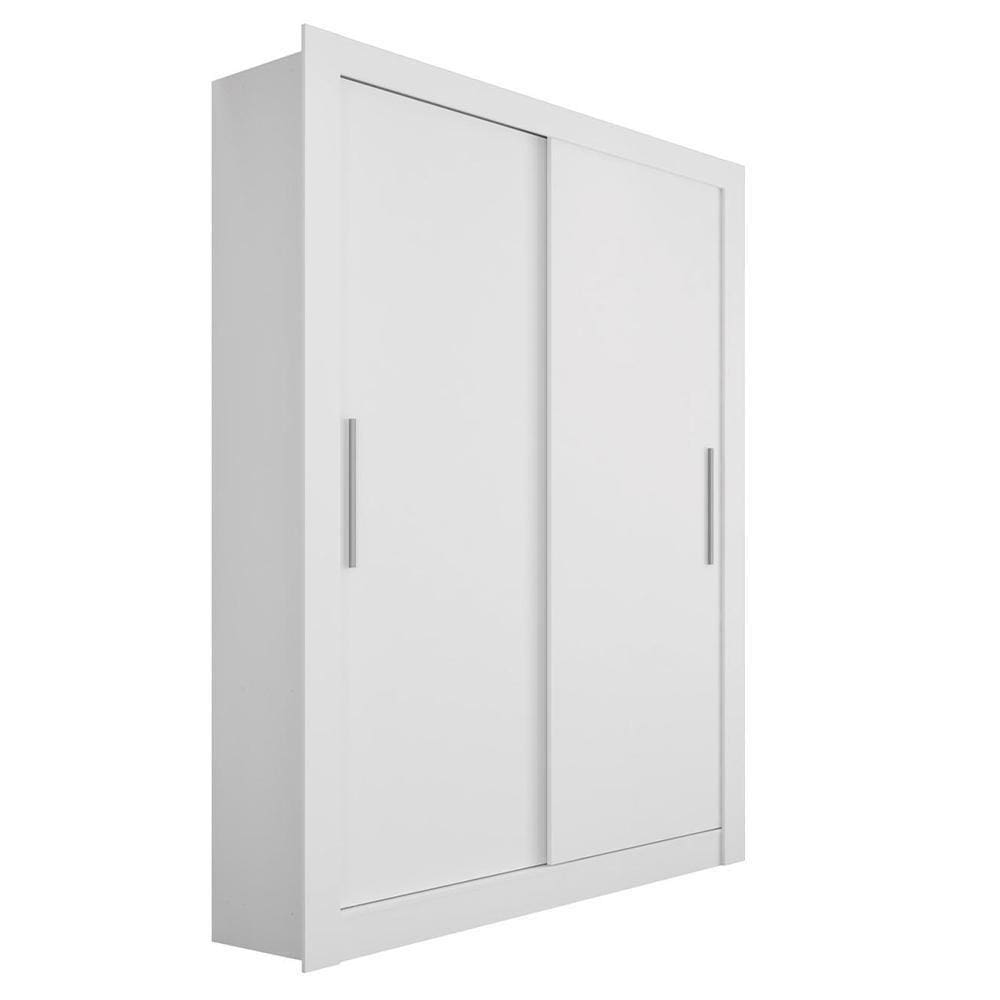 Guarda Roupa Solteiro Grande 2 Portas Glass Branco Caemmun