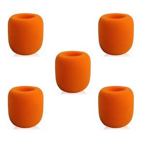 Kit 5 Espumas Filtro Pop Microfone Dinâmico Vocal - Laranja
