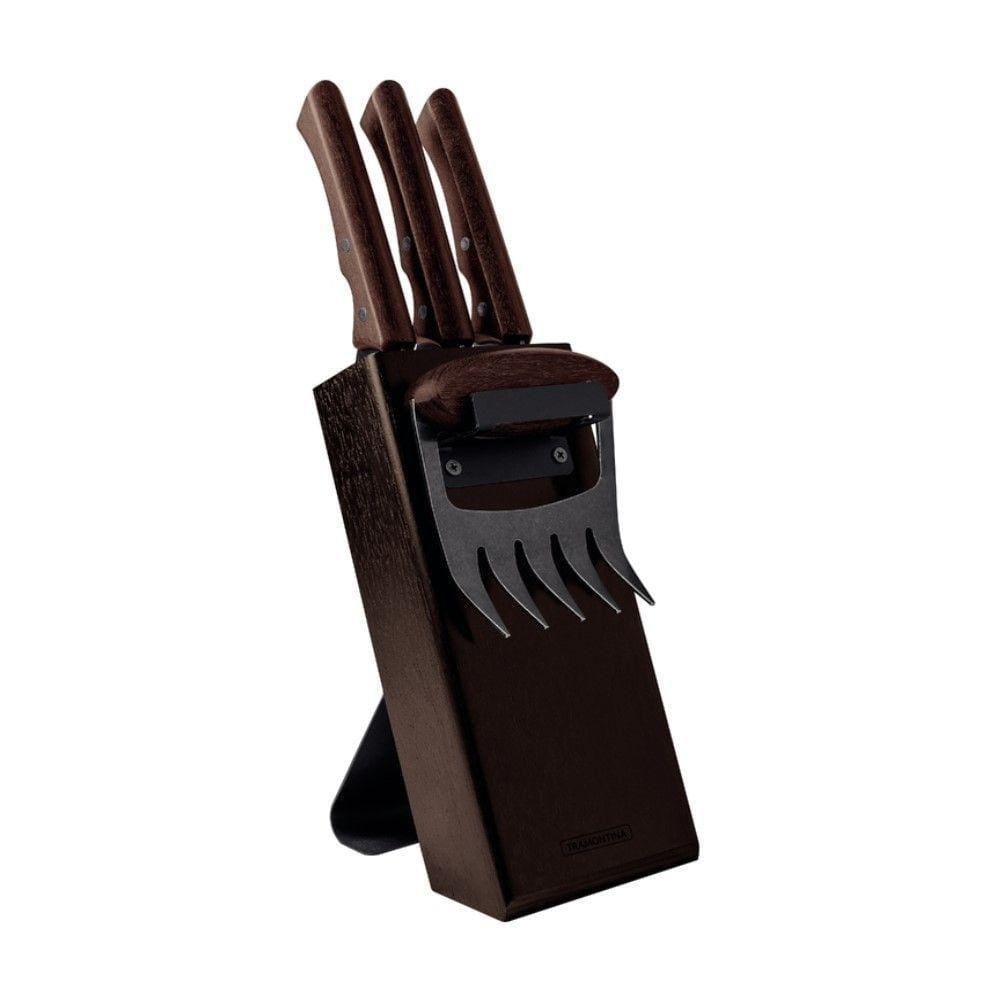 Jogo De Facas Para Churrasco Black 5 Peças Com Lâminas De Aço Inox Escurecido 22999/045