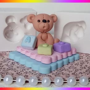 Molde de Silicone Ursinho 3d de Brinquedo Urso de Corpo