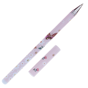 Caneta esferográfica tinta azul Borboletas Rosa 2 Molin