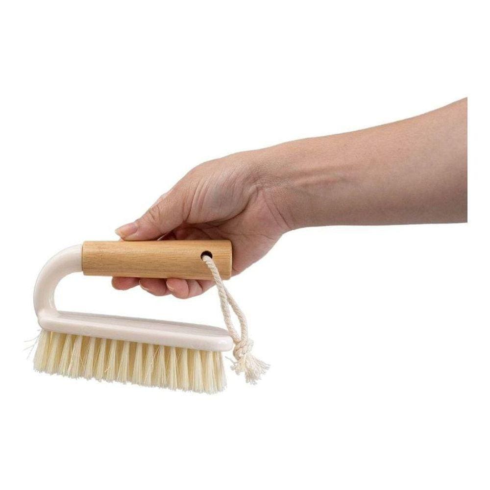 Escova De Limpeza Multiuso Com Cabo De Bambu Branca - Oikos