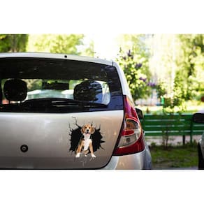 Adesivo Para Carro 3D Cachorro Beagle