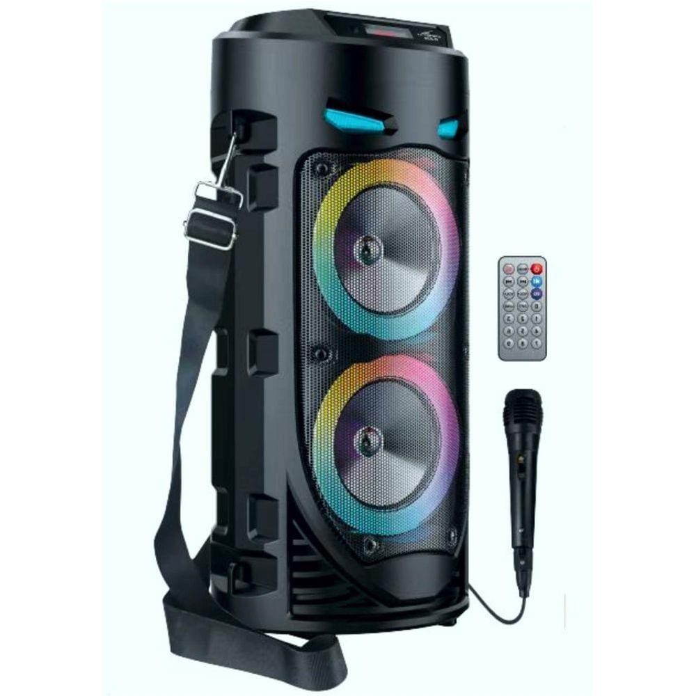 Caixa Som Portátil Torre Bluetooth Fm Mp3 Usb Sd Microfone