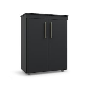 Armário Multiuso Organizador Office 2 Portas Preto Batrol Preto