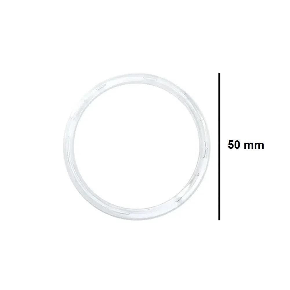 Argola De Plastico Incolor 50Mm Com 12 Peças Ritas