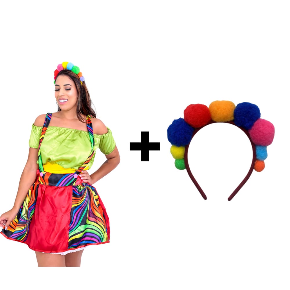 Arlequina Fantasia Roupa Infantil Festas Carnaval Completa