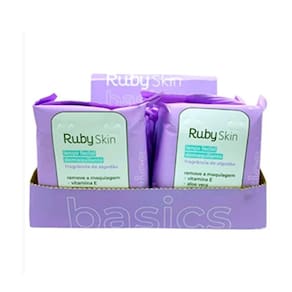 Lenço Demaquilante Basics Fragrância Algodão Box 12 Un Ruby Rose Hb203