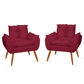 Kit 08 Poltronas Decorativas Opala Pés Palito - Sala - Balaqui Decor Cor:marsala