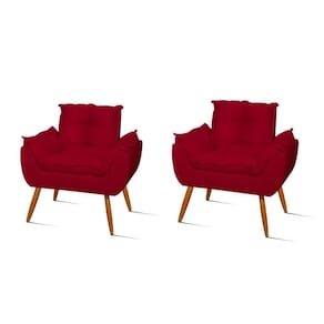 Kit 10 Poltronas Decorativas Opala Pés Palito - Sala - Balaqui Decor Cor:vermelho