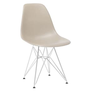 Cadeira Eames Eiffel Dkr Com Base De Metal Cromado Nude Nude