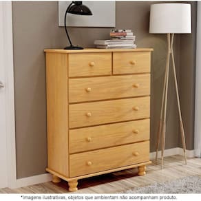 Cômoda Para Quarto 6 Gavetas ônix Mel - Straub Web