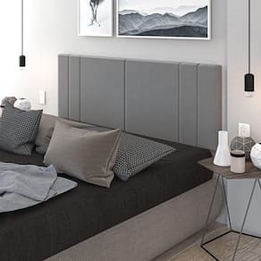 Cabeceira Para Cama Casal Tulipa 1,40 Estofada Suede Cinza - Rede Móveis