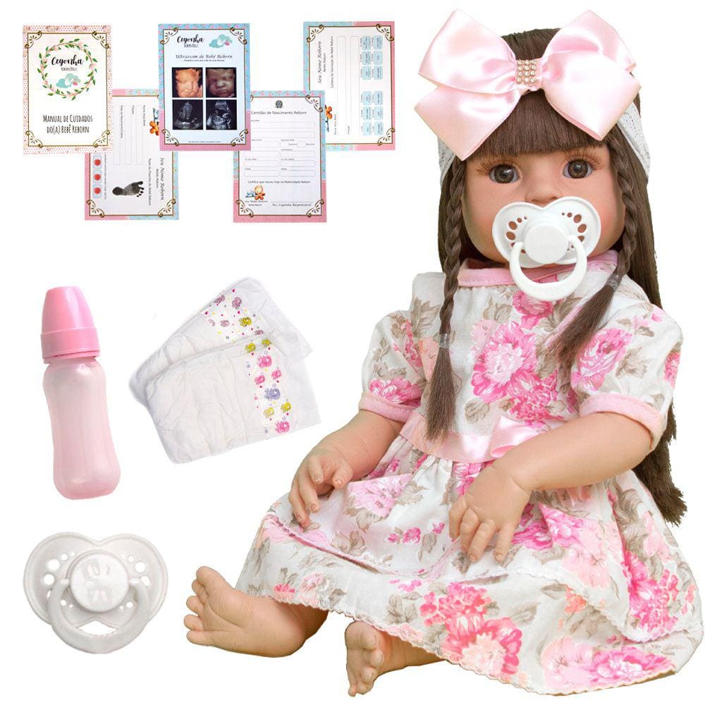 Bebê Reborn Baby Doll Recém-Nascido 3D-49