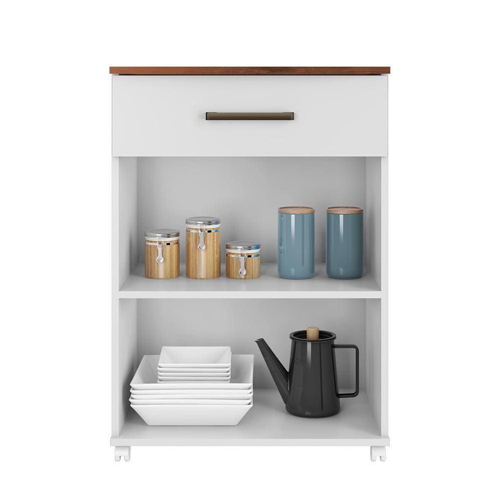 Armário Multiuso Primor 2 Portas e 1 Gaveta Branco/Nature | Casas