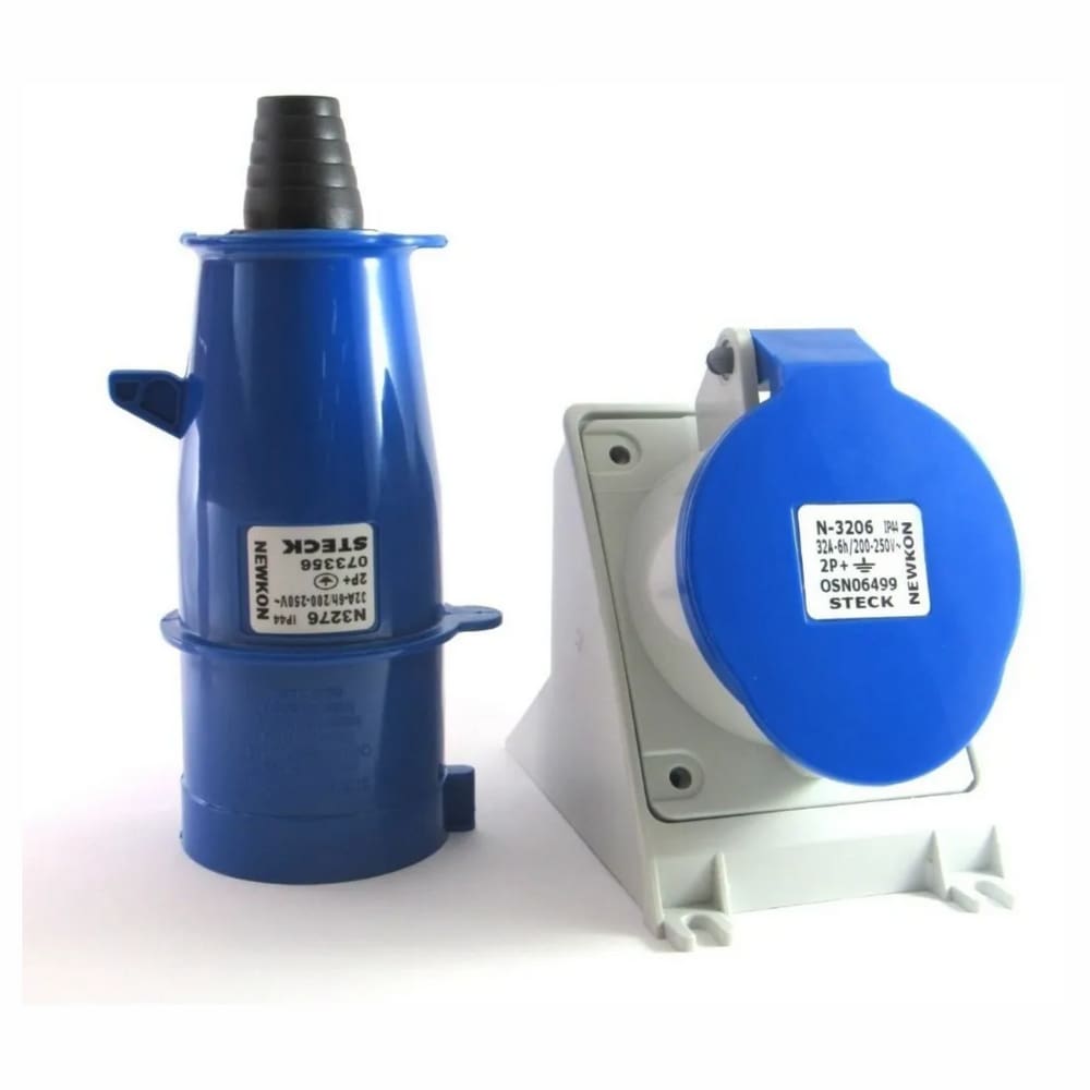 Conjunto Tomada Sobrepor + Plugue 2P+T 32A 200/250V Steck