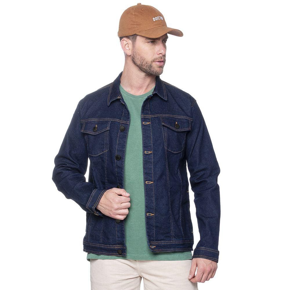 Jaqueta Jeans Masculina Amaciada Índigo Escuro