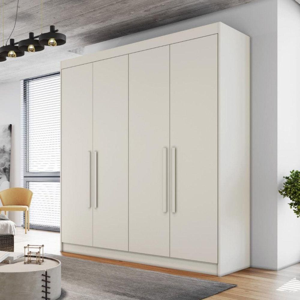 Guarda Roupa Casal 4 Portas 3 Gavetas Nantes Móveis Europa