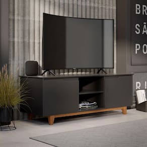 Rack para TV Flow Preto - EJ Moveis