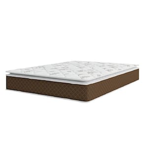 Colchão Casal Molas Ensacadas Pillow Top Martino 138x188x25cm Marrom/Branco Umaflex - Suporta até 120kg por Pessoa