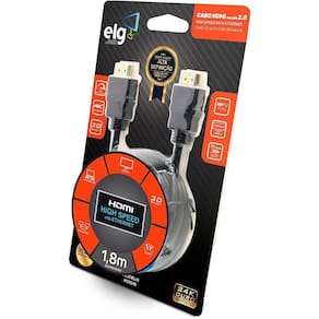 Cabo Hdmi 2.0 4k High Speed Ethernet 1,8 Metros Hs1018 Elg