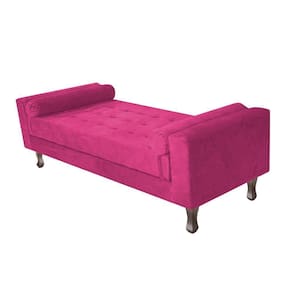 Recamier Baú Félix Solteiro 160 Cm Suede - Doce Sonho Móveis Pink