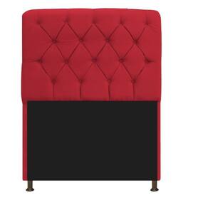 Cabeceira Estofada Lady 90 Cm Solteiro Com Capitonê Suede - Doce Sonho Móveis Vermelho