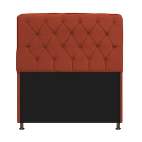 Cabeceira Estofada Lady 195 Cm King Size Com Capitonê Suede - Doce Sonho Móveis Terracota