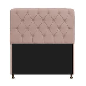 Cabeceira Estofada Lady 195 Cm King Size Com Capitonê Suede - Doce Sonho Móveis Rosê