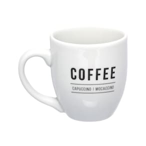 Caneca De Porcelana Branca E Preta Café Capuccino Chá 300Ml