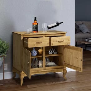 Buffet Retrô Pés Luis Xv Madeira Maciça Marrom Shop Jm