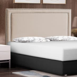 Cabeceira Cama Box Casal Maísa 140cm Com Frame Linho Bege - Abmaza