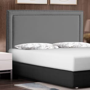 Cabeceira Cama Box Casal King Size Maísa 195cm Com Frame Veludo Cinza - Abmaza