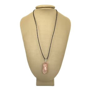 Colar em Couro Grego e Prata Quartzo Rosa - P. Vecchio