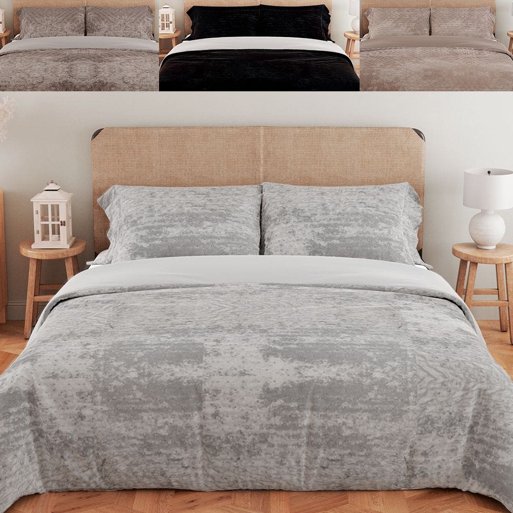 Kit Coberdrom Casal 3 Peças Aveludado com Porta Travesseiros Dupla Face 220x240cm - BF Colchões