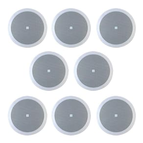 Kit 8 Arandelas JBL 6FR2R Redonda Branca - 25 Watts RMS