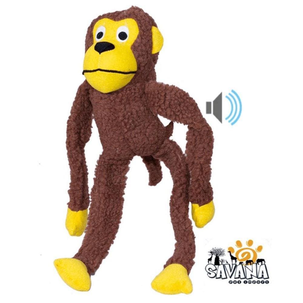 Brinquedo Mordedor Pelúcia Macaco Grande Apito 40 Cm Savana
