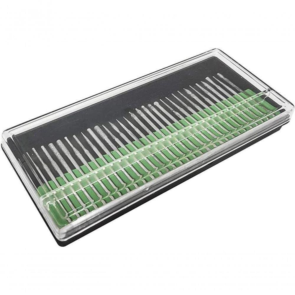 Kit Broca Diamantadas 30 Und Lixa Elétrica Micromotor