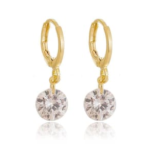 Brinco Argola Click eCristal Banhado A Ouro 18k Cristal