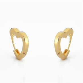 Brinco Argola De Coração Lisa Banhado A Ouro 18k Grande