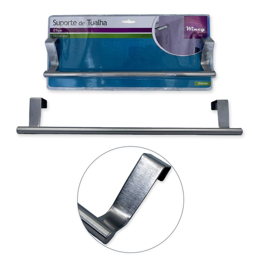 Suporte para Toalha de Banho em Aço Inox