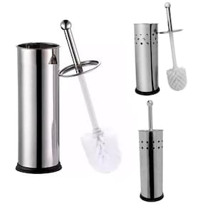 Escova Sanitária Inox com Suporte de Banheiro Higiênica